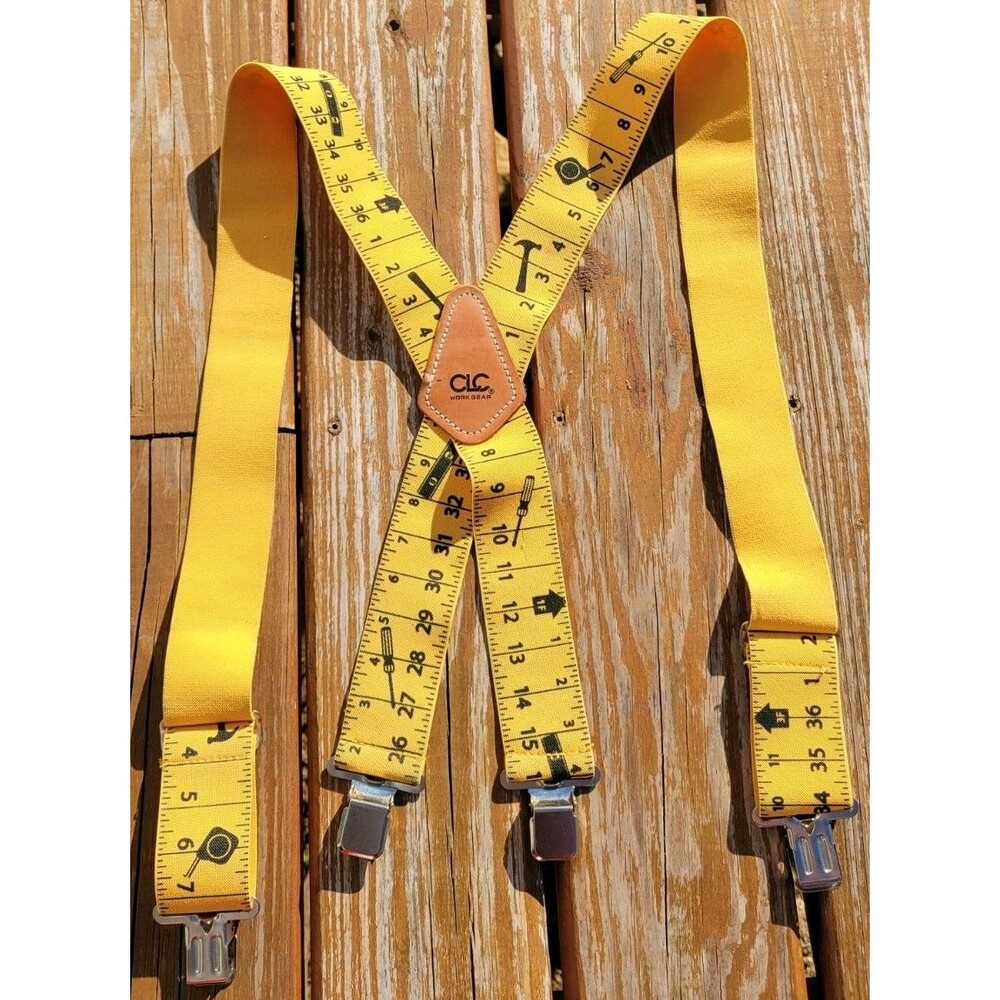 Ruler Work Suspenders Fully Elastic 2 In Heavy Duty Tape Measure Suspenders